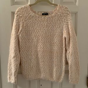Knit peach and white sweater